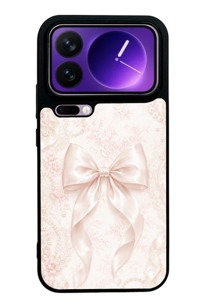 Spoyi حافظة هاتف Xiaomi 17 Pro Blush Pearl Bow بتصميم لامع