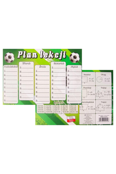 CRESCO Plan de lectii A5 Minge, cu tabelul inmultirii, pentru scoala, multico...