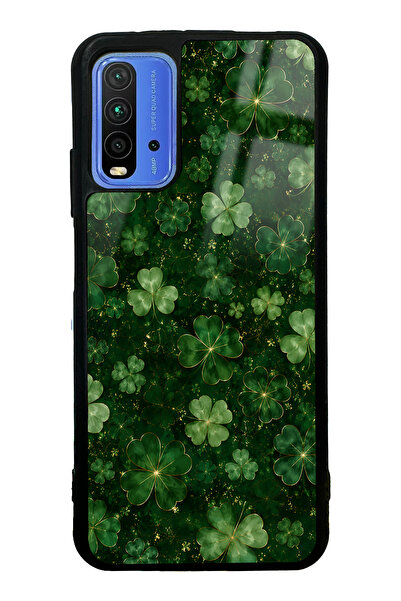 Spoyi Xiaomi Redmi 9T Emerald Lucky Clover Tasarımlı Glossy Telefon Kılıfı