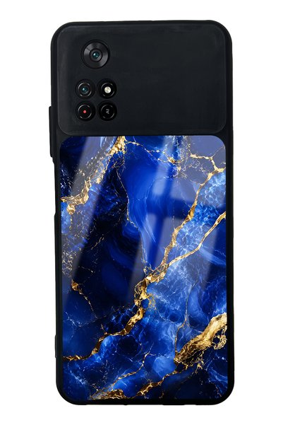 Spoyi حافظة هاتف Xiaomi Poco M4 Pro بتصميم رخامي ذهبي لامع