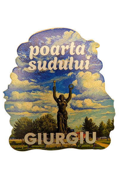 Danube souvenirs Magnet de frigider din metal 7 cm – Statuia Triumf Giurgiu –...