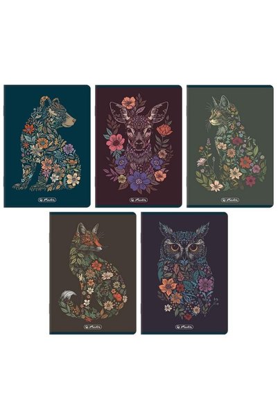 Herlitz Caiet/Notebook Florimals A5, 60 file, cu patratele, coperta premium c...
