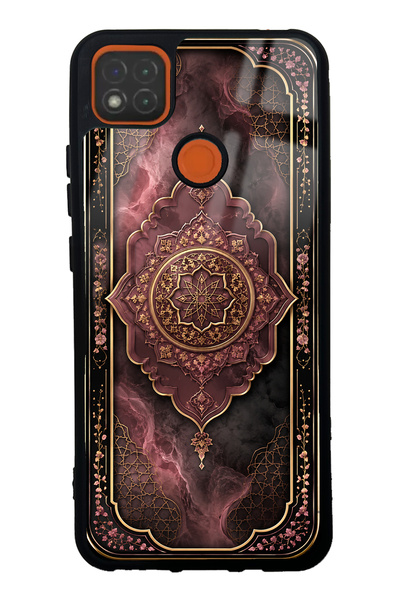 Spoyi Xiaomi Redmi 9C Glossy Phone Case with Rosewood Ottoman Medallion Design