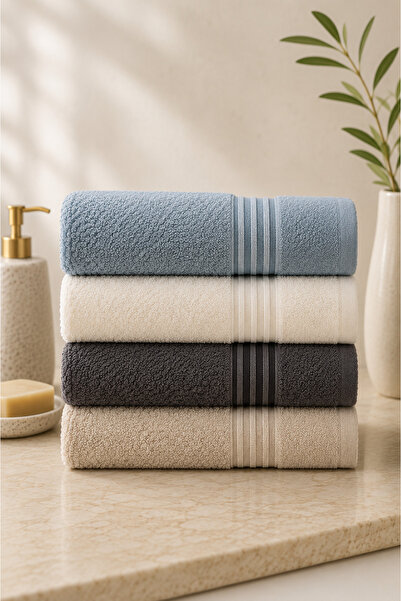Rebeka Home Collection Jakuzi V2 4-Piece Hand and Face Towel Set 50X85 cm Sof...