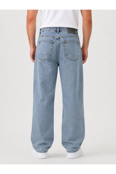 CLASSİCS MEN Black Wood Denim Men's Baggy Jean Trousers 7748
