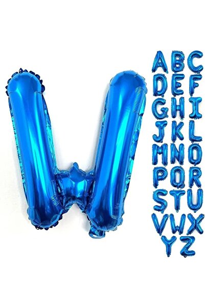 Baloane Vesele Balon Folie Litera W Albastru 40 cm LTR8-W