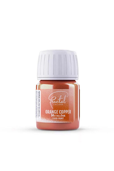 Fractal Colorant alimentar metalic, Portocaliu Cupru, 30 ml, cu sclipici