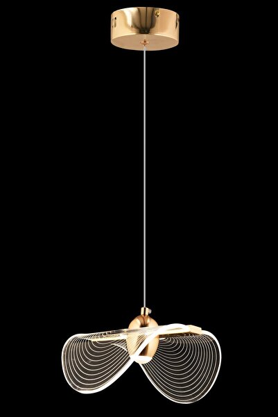 Avonni AV-7015-8049-1 Gold Kaplama Klasik Avize LED Metal Pleksi H: 100 cm, Ø...