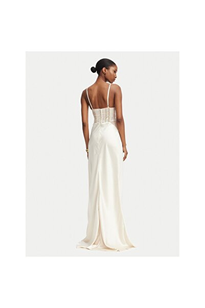 Elisabetta Franchi Rochie de seară pentru femei ABR5362E2 Crem