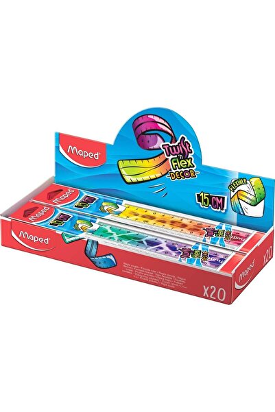 Maped Rigla flexibila Twist Flex Animals, cu marcaje in cm, 15 cm, Multicolor