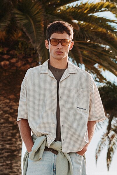 Pull & Bear Kareli kısa kollu gömlek