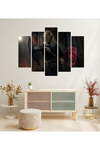 TABLOX 5 Parça House Of The Dragon Daemon Targaryen Matt Smith Dekoratif MDF ...