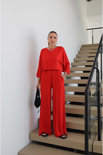Havoş Red Cora Blouse and Pants Set