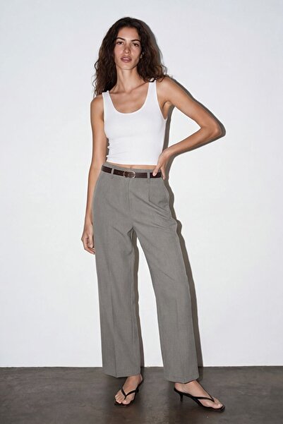Quzu Women's Canvas Trousers Pnt02270 Gray