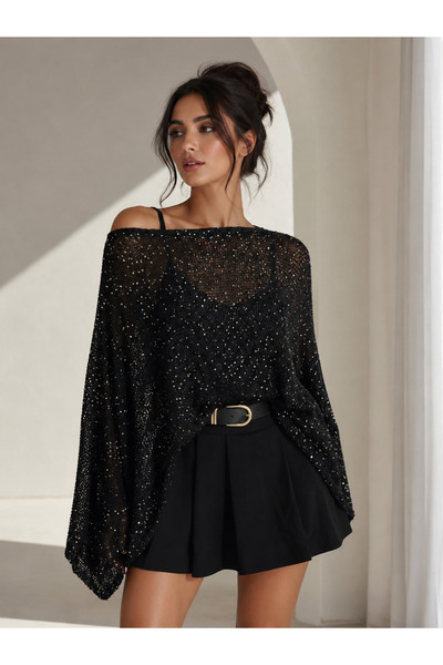 sira butik Işıltılı pelerin
