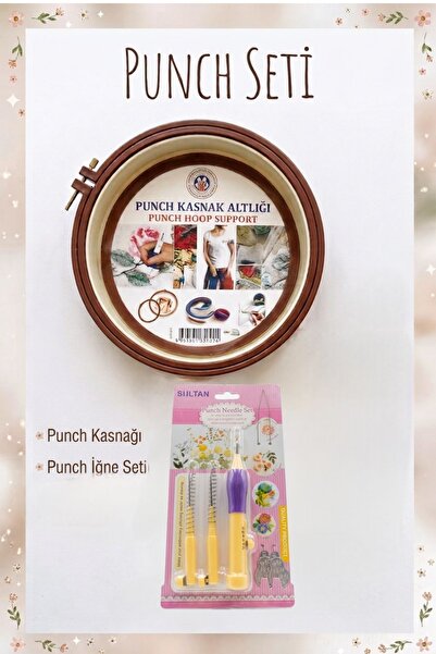 hobi dünyası evim Punch Seti 2'lİ Set Punch Kasnağı Punch İğnesi Seti Panç Ka...