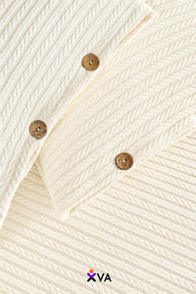 XVA Single Person 100% Cotton Knitted Pique Set |   Bedspread |   1 Pillowcase |   Decorative Throw Pillow with Gift |   160X230 cm