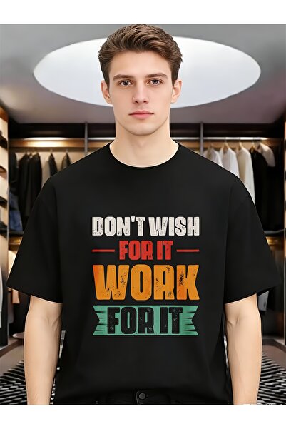 Ekim11 تيشيرتات رجالية مضحكة وفريدة من نوعها بتصميم Don't Wish Work It Motiva...