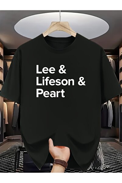 Astogria13 تي شيرت Lee Lifeson Peart "مطبوع عليه نصًا باللون الأبيض بأكمام قص...