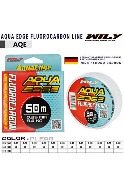 Wily Aqua Edge Fluoro Carbon Line 0.30 - (50 Mt)