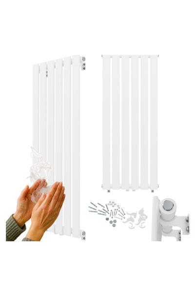 Granitan Radiator Baie Fero, Vertical, Panou, 1100x450 mm, 553 W, Alb
