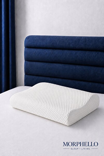 MORPHELLO Ortopedik Boyun Destekli Visco Yastık 60x40 cm – Orta Sert, Yıkanab...