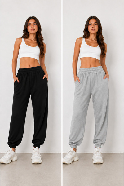 ZİYMO 2-Piece Women's Elastic Waist Trackpants