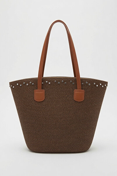 Mollycrush Gift Women's Bag Brown Faux Leather with Strap |   Summer Straw Ca...