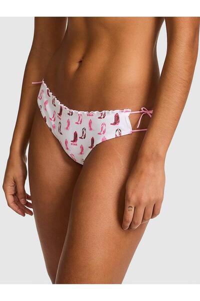 PINK Pamuklu Yandan Bağlamalı Bikini Külotu
