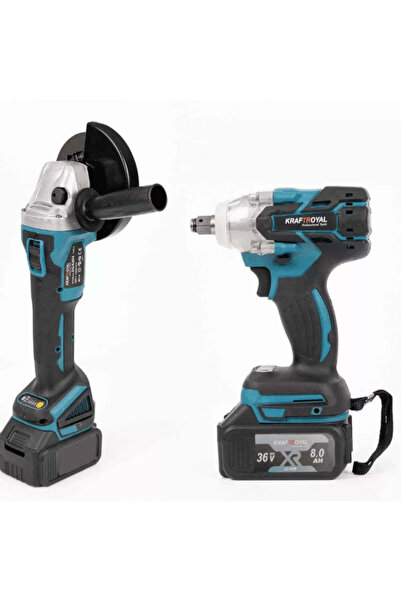 Nobrand Set Cheie de Impact + Polizor Unghiular, cu 2 Baterii de 48V 8AH