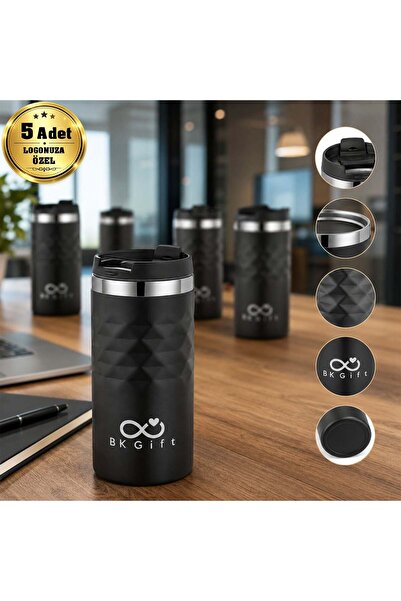 Bk Gift 5 Pieces of 5340 Steel Mugs with Special Logo for Your Company, 300 m...
