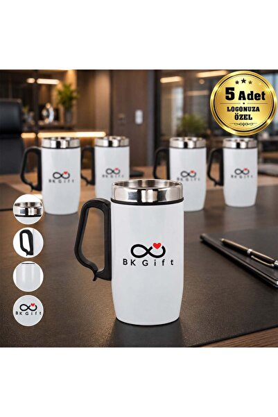 Bk Gift 5 Pieces of 5304 Steel Mug with Custom Logo, 240 ml Corporate Thermos...