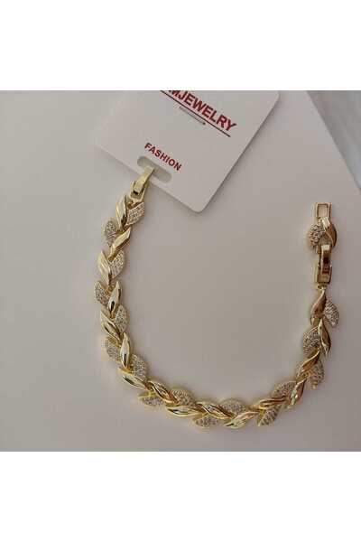 CM Jewelry سوار ذهبي اللون مرصع بأحجار الزركون من CMJEWELRY