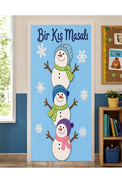 PROMISEBACKDROP2 زينة باب مرنة مقاس 190x75 سم، زينة باب من القماش، حكاية شتوي...