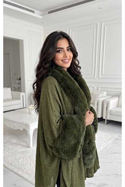 alqarat Aura Luxury Winter Furs-Trimmed Shawl
