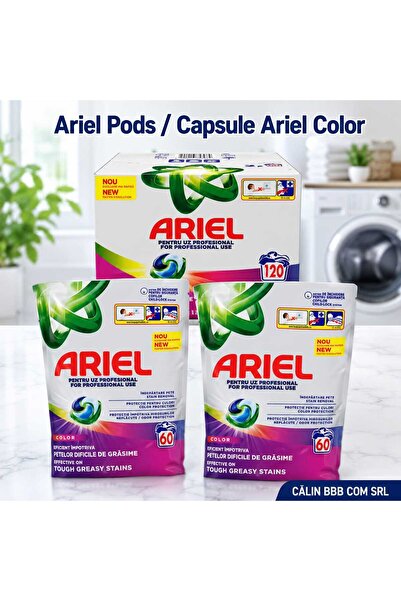 Ariel Set Pods Color capsule detergent pentru rufe colorate – 2 x 60 capsule,...