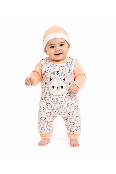 Generic Baby Romper with Matching Hat, Long Sleeve Cat Print-1Year | Snap But...