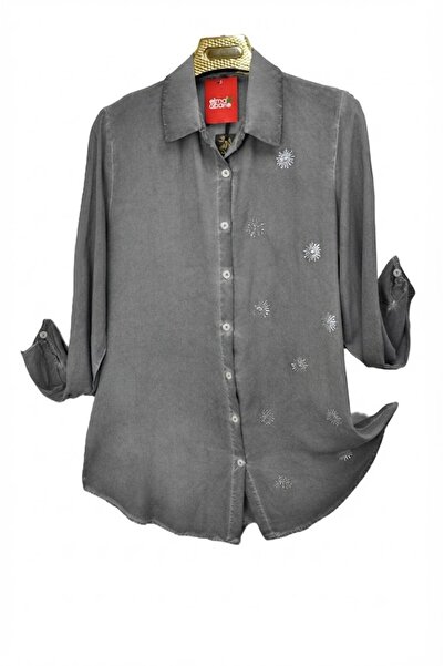 elma abone Plus Size Women's Ten Sel Cotton Shirt