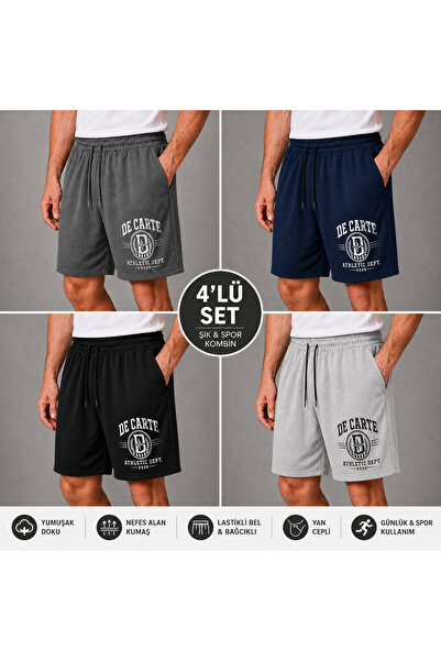 De Carte Dc Athletic Dept. 4-Piece Economical Pack Men's Printed Sports Short...