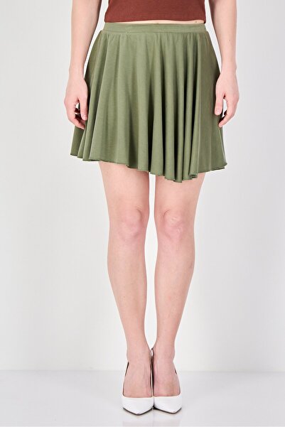 Monki Women Plain Mini Skirt, Olive