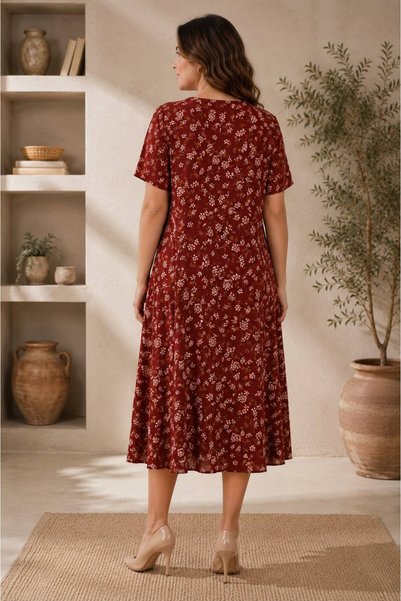 ÖNE BUTİK Women's Summer Shirt Dress with Buttons from Collar to Skirt and Pockets Li̇kapa