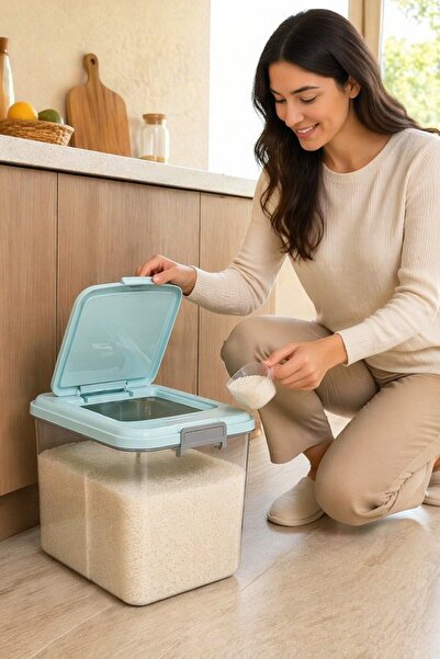 Generic 1 Plastic Airtight Grain Storage Container Kitchen Pantry Transparent...