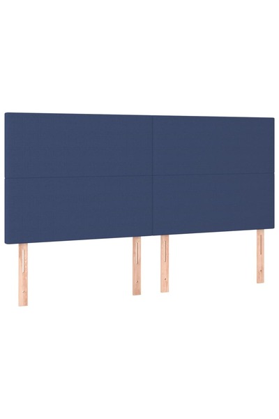vidaxl Tăblie de pat albastră 160x5x118/128 cm, material textil
