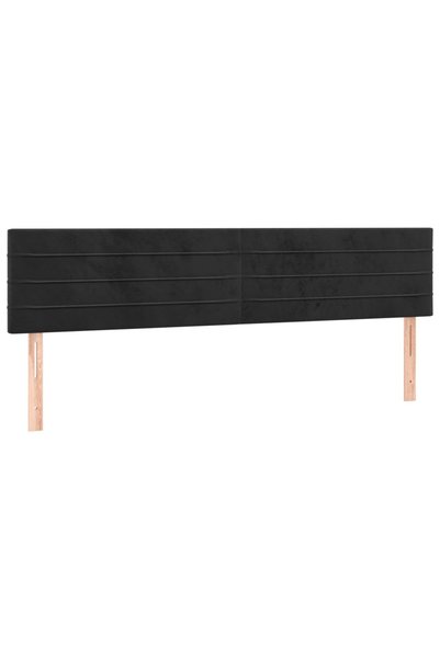 vidaxl Tăblii de pat, negru, 200x5x78/88 cm, catifea