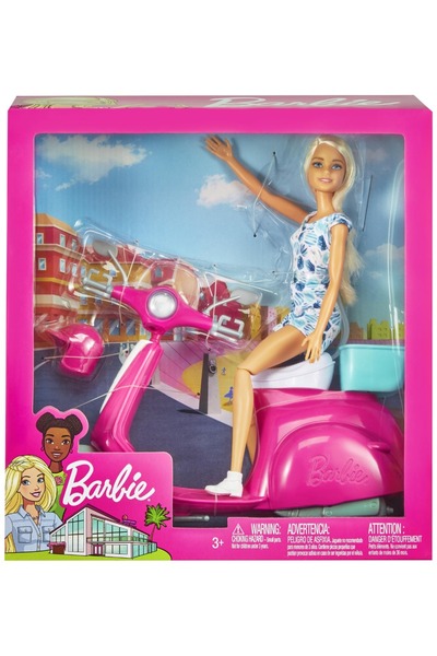 Barbie Papusa cu scooter, Barbie, GBK85
