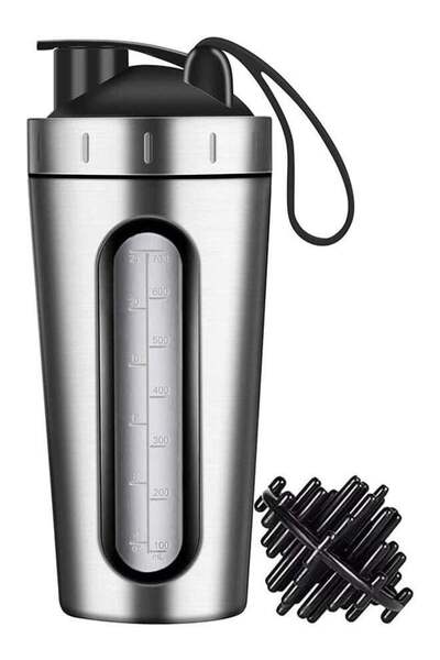 Arabest Protein Shaker Bottle,Stainless Steel,Leak-Proof,with Shaker Ball & V...