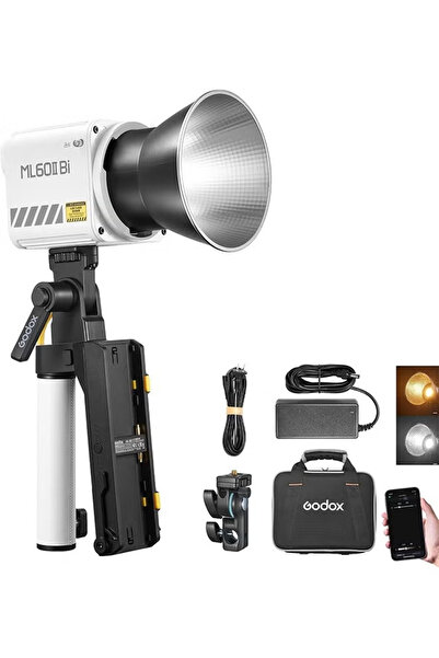 Godox ضوء فيديو LED ثنائي اللون ML60IIBi، إضاءة مستمرة محمولة بقوة 70 واط بتق...