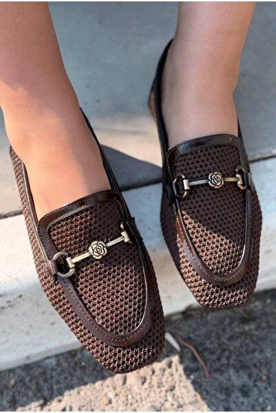 I Love Shoes Raviel Bitter Brown Knitwear Knitted Women's Loafer