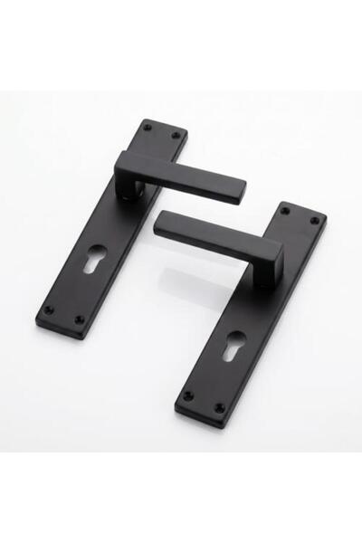 Tucra Turkish Model Matte Black Wooden Door Handle Set Straight Hand - Tokra