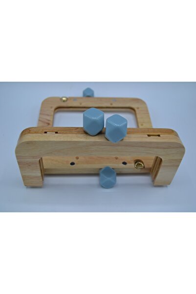 Gül Wooden Colorful Bag Bursu Baby Blue